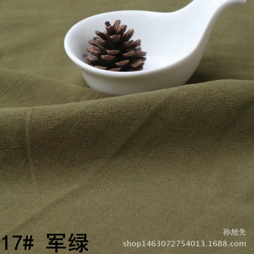 Cotton Linen Fabric Skin Texture Crepe By The Meter for Clothing Curtain Dress Shirt DIY Sewing Plain Textile Cloth Gray Soft