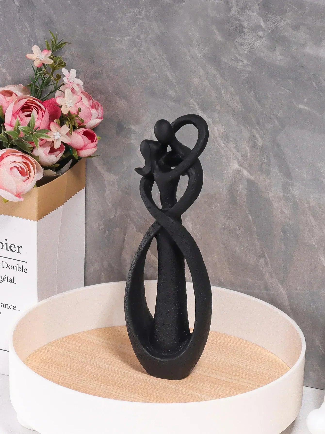 Nordic style creative home decor: embracing couple sculpture for office bookshelf living room bedroom tabletop