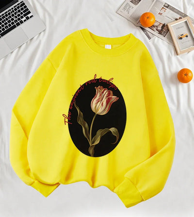 The Ancient Red Tulips Design Women Tops
