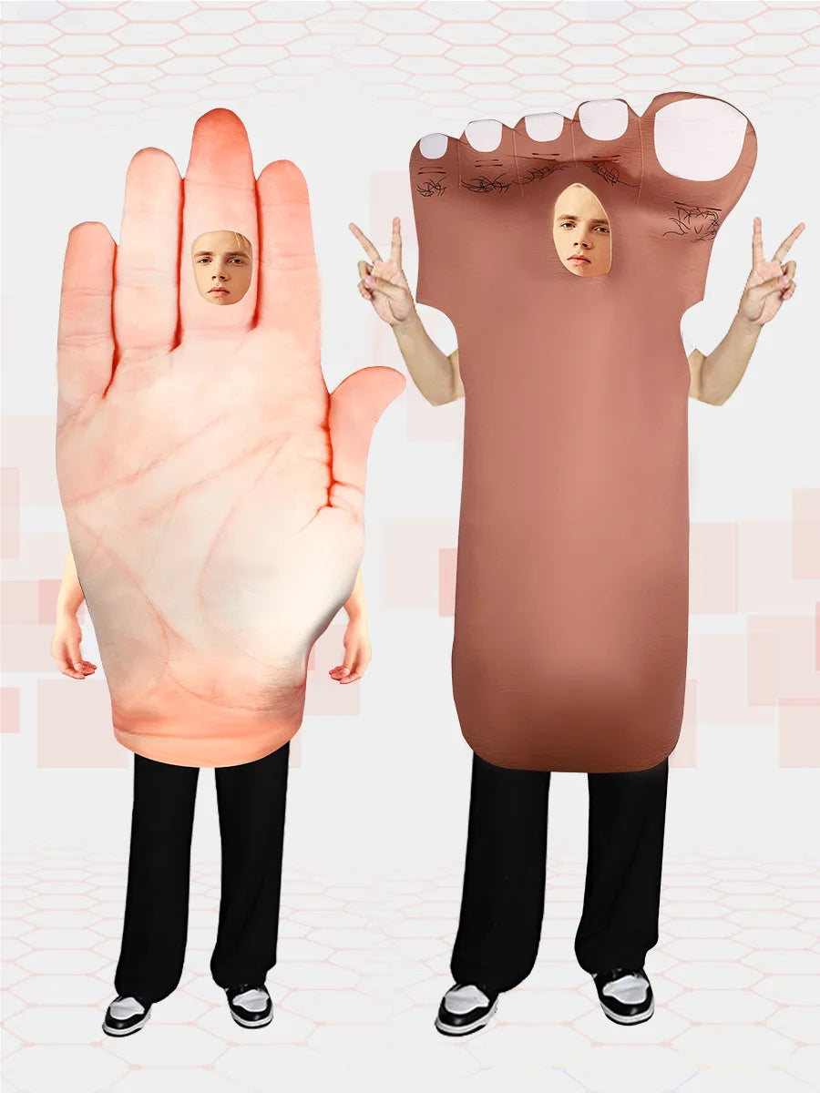 2024 Halloween Cosplay Funny Clothings Composite Sponge Palms Feet Cos Performance Costumes Carnival Party Masquerade Dress Up