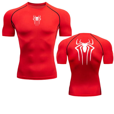 Printed Men's Athletic Compression Shirts Athletic Quick Dry Breathable Rash Guard Athletic Tight Workout Tops Summer Men