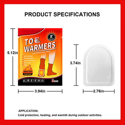 20 Pair Toe Warmers Easily Apply with Adhesive Foot Warmers Disposable Feet Warmers Heat Pads for Outdoor Hiking Skiing Sports