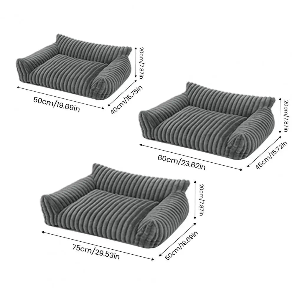 Warm Pet Sofa Luxurious Pet Bed with Memory Foam Washable Cover Non-slip Bottom for Dogs Cats Sofa for Comfortable Sleeping