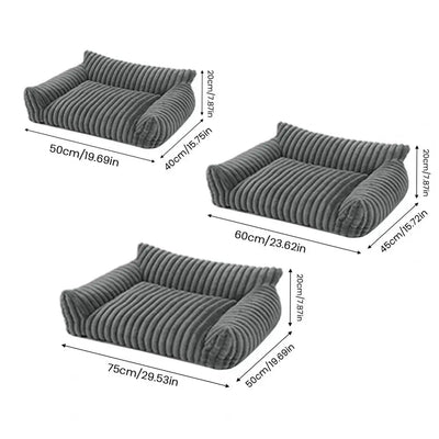 Warm Pet Sofa Luxurious Pet Bed with Memory Foam Washable Cover Non-slip Bottom for Dogs Cats Sofa for Comfortable Sleeping