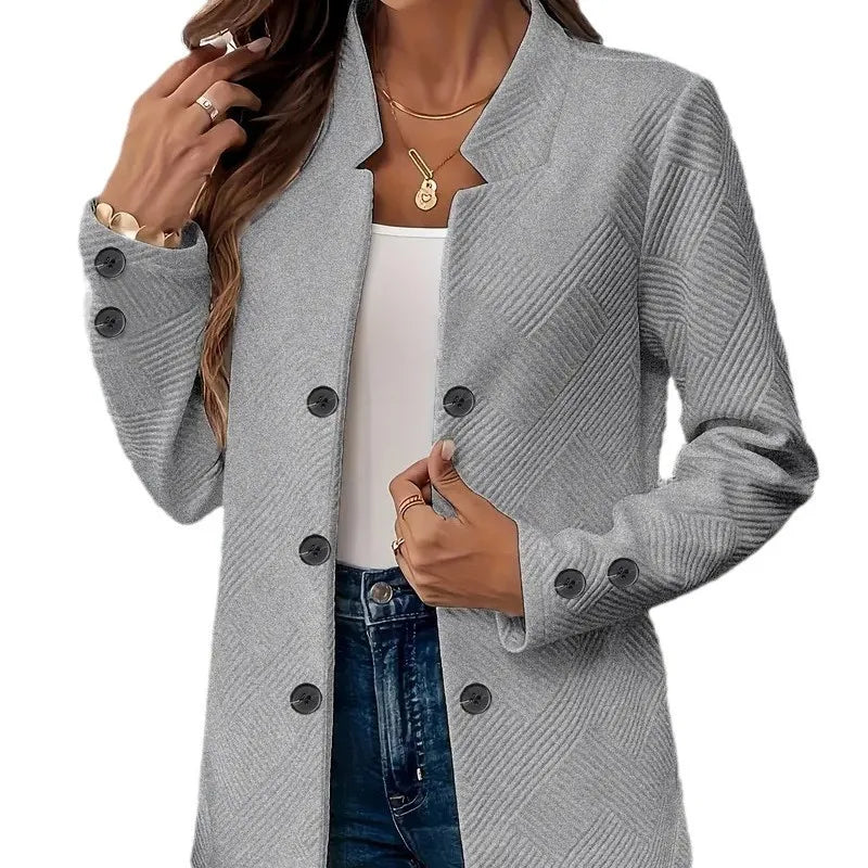 2025 Autumn and Winter Women's Blazers Casual Suit Fashion Black Jacket Three-plate Double Button Top Office Coat for Female
