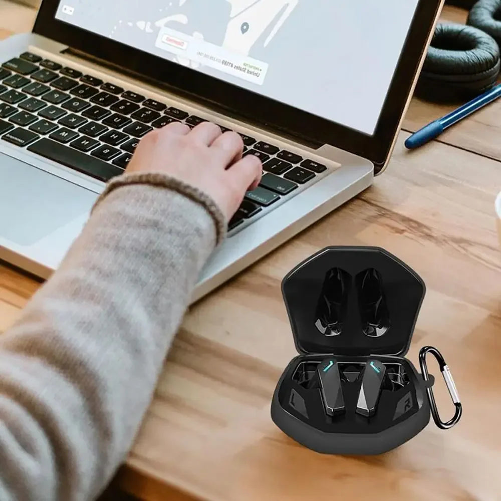 Headphone Storage Case For Lenovo GM2 PRO Wireless Headset Cover Silicone Carry Bag Shockproof Earphone Protector with Carabiner