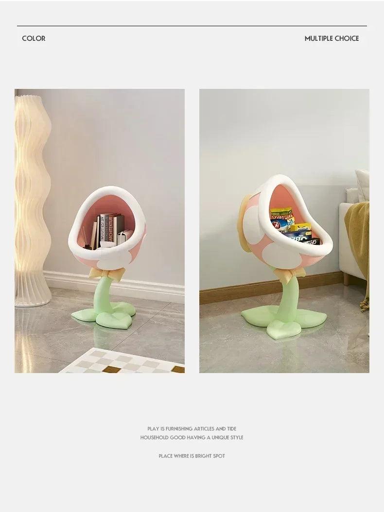 Home decor creative side table large mouth flower storage ornaments room bedside living decorative rack