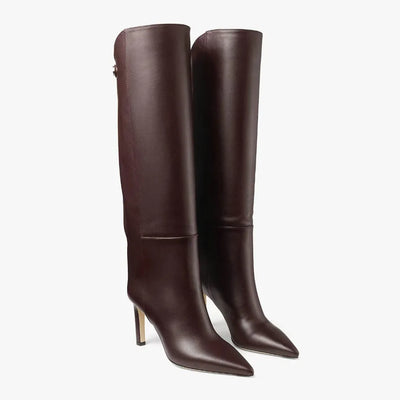 Women Knee High Long Boots for Woman's Pointed Toe Thin Heels Slip-On Fashion Botas Mujer 2025 Solid Color Autumn Winter Shoes