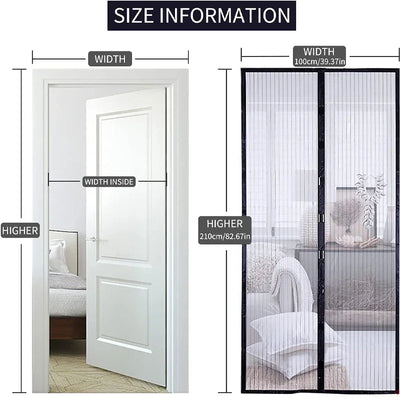 Summer Magnetic Screen Door Curtain Anti-Mosquito Net Fly Insect Screen Mesh Automatic Closing Kitchen Curtain Easy Installation