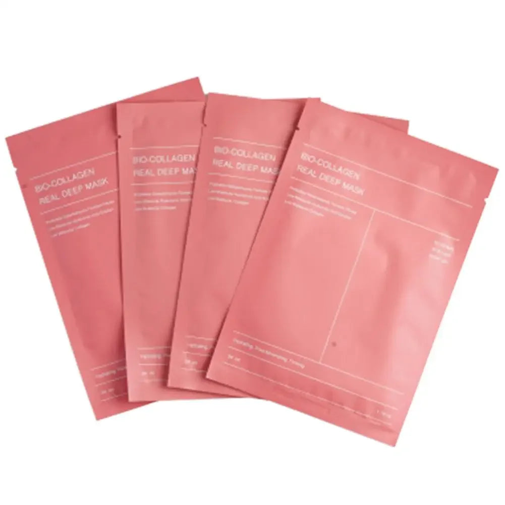 1Box /4PCs Bio Collagen Face Mask Shrink Pores Deep Hydrating Overnight Mask Moisturizing Refreshing Brightening Face Skin Care