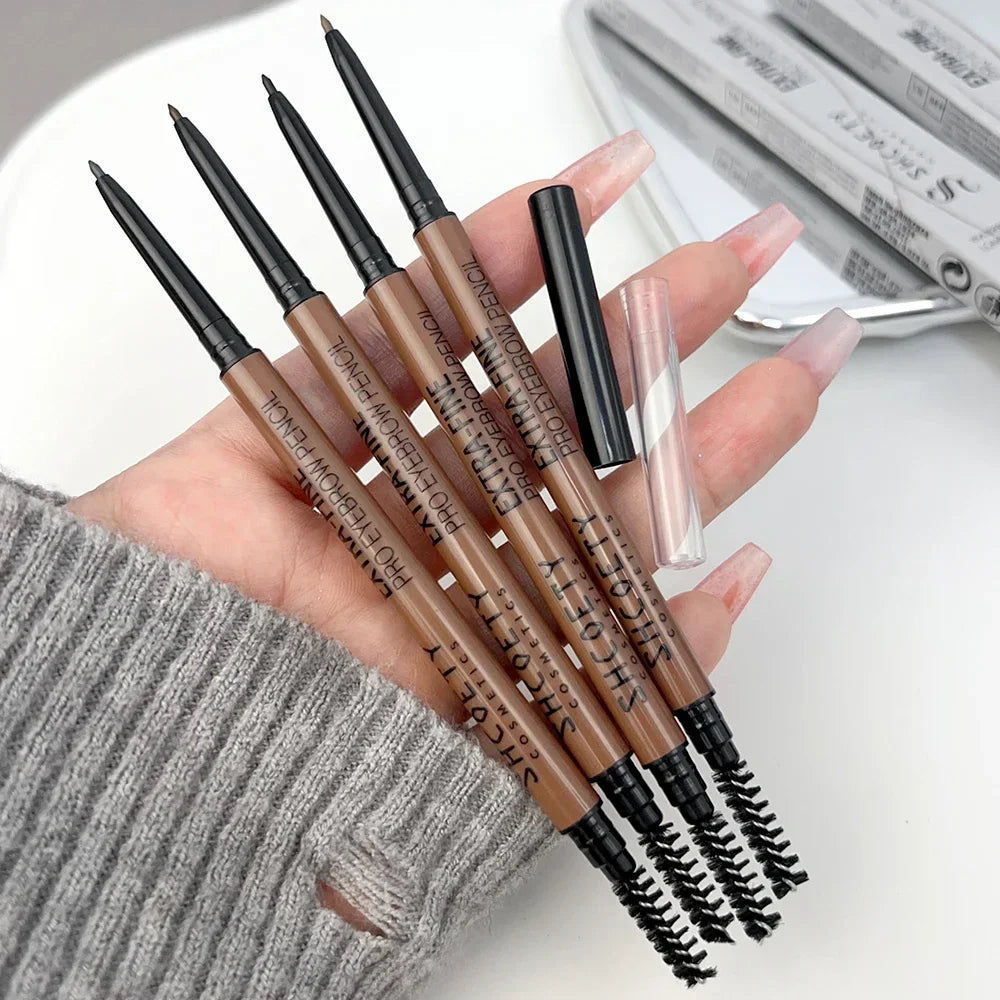 Ultra-fine Eyebrow Pencil Sweat-proof Eeyeliner with Brush Waterproof Outline Lying Silkworm Eyeliner Pen Eyes Makeup Cosmetic