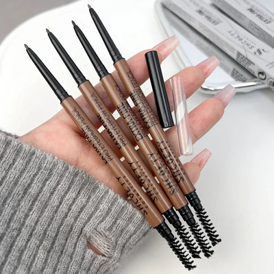 Ultra-fine Eyebrow Pencil Sweat-proof Eeyeliner with Brush Waterproof Outline Lying Silkworm Eyeliner Pen Eyes Makeup Cosmetic