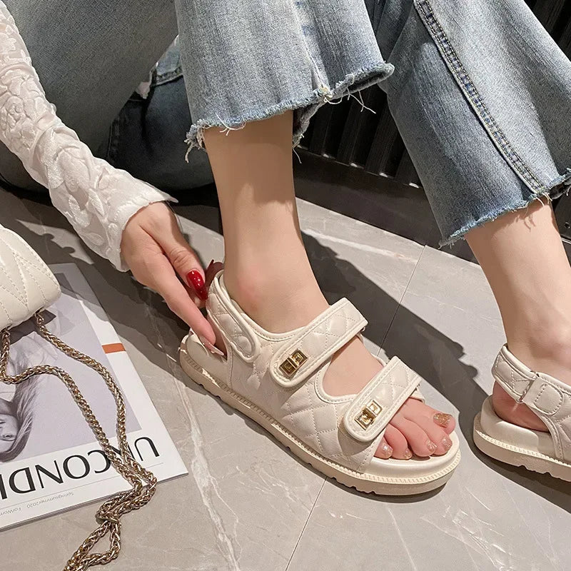 High Quality Platform Sandals Women Wide Strap Platform Open Toe Sandals for Women Female Flat Sandal Summer Ladies Shoes