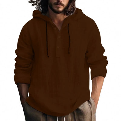 Men'S Sweatshirts Summer Cotton Linen Shirts Thin Long-Sleeved Hooded Tops For Men'S Clothing Spring Summer Casual Sweatshirts