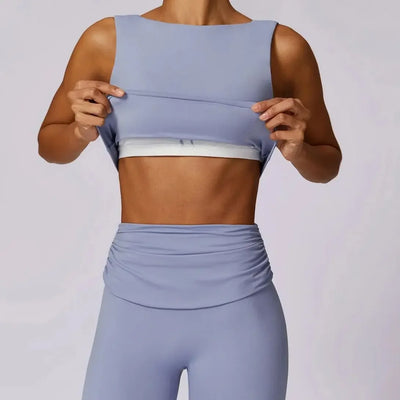 Yoga Set 2PCS Women Running Sports Fitness Suit Bra Pants Breathable Quick Drying Gym High Waist Flare Leggings Workout Clothes