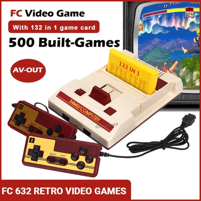 NEW 8Bit Video Game Consol Built-in 500 Classic Games Family Computer TV Game Console Support Game Cartridge For FC Retro Gaming