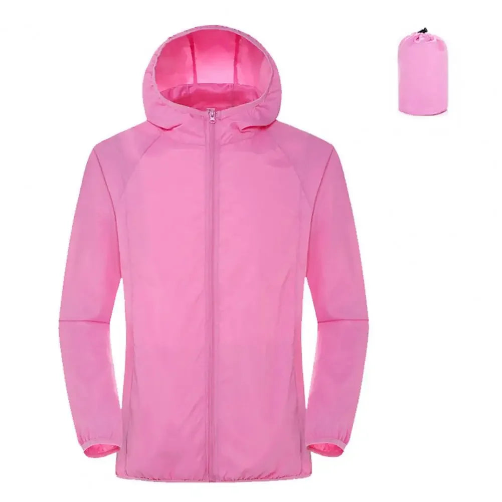 2024 Summer Hooded Jacket Men Women Waterproof Sun Coat Pockets Quick Dry Skin Ultra light Windbreaker Outdoor Jacket