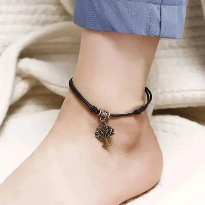 Bohemia Butterfly Heart Tree Tower Pendant Ankle for Women Black Rope Bracelets on Leg Choker Ankles Sandal China Jewelry Gift