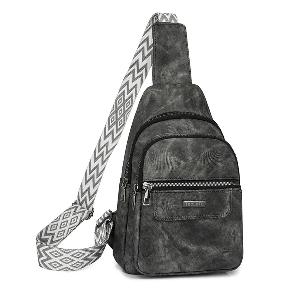 Women Men PU Leather Shoulder Bag Fashion Sling Crossbody Bag