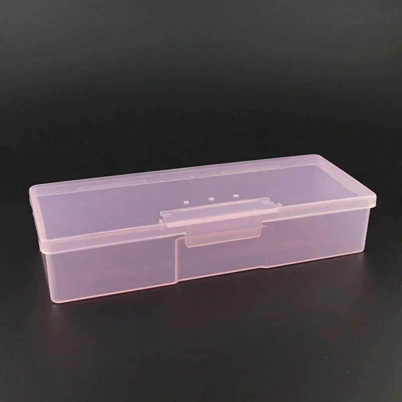 Pink/Transparent Plastic Storage Box Jewelry Display Boxes Portable Small Items Packaging Box Nail Art Equipment Organizers