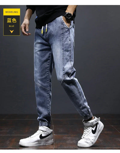 2024 Men Jeans mens fashion clothing Black Blue Cargo Jeans Men Streetwear Denim Jogger Pants Men Baggy Harem Jean Trousers