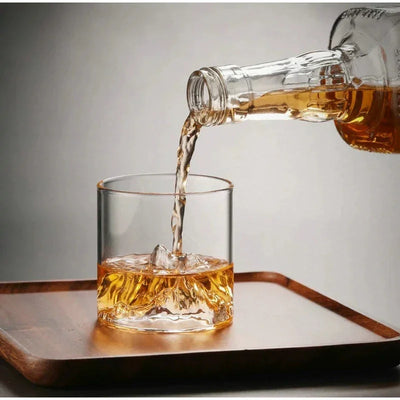 3D Landscape glass Cup Wine Whiskey Beer Tea Coffee Cup Glassware Mountain Crystal Glass for Drinking Bourbon Scotch Cocktails