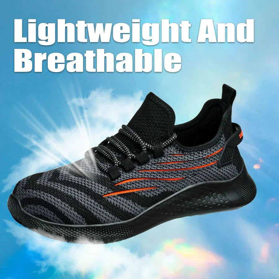 Men Safety Shoes For Work Safety Boots Protect Breathable Anti-smash Steel Toe Sport Work Sneakers Construction Security Boots