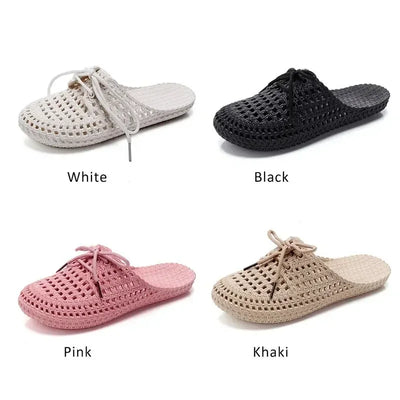Women's Flip-flops Slippers 2023 Summer Shoes for Women Sandals Fashion Hollow Out Breathable Beach Shoes Lace-up Ladies Slipper