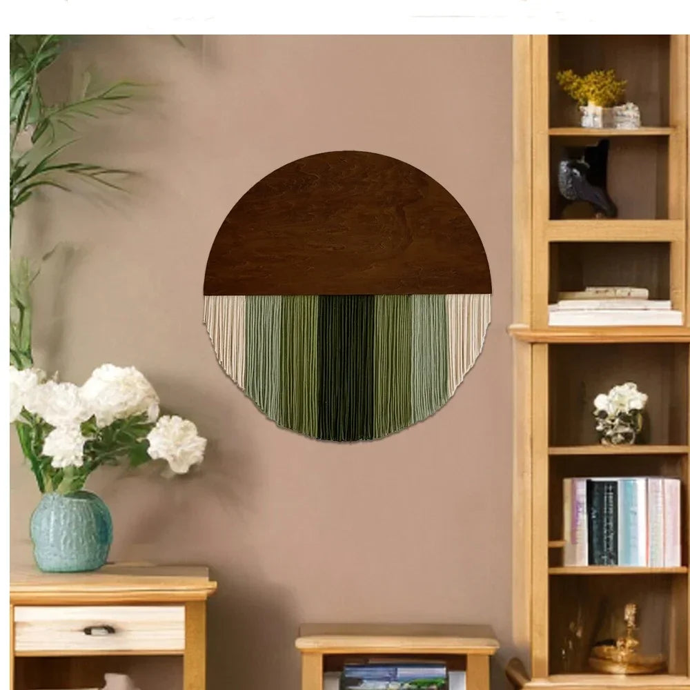 Nordic Handmade Round Woven Macrame Tapestry Room Decor Home and Decoration for Bedroom Livingroom Wall Art Aesthetics Home