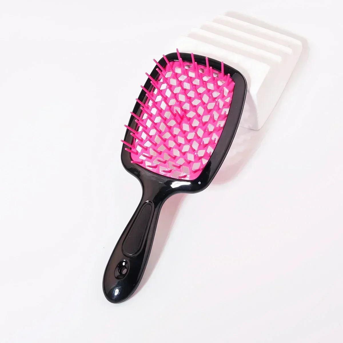 1 piece of mesh hollow massage comb straight hair styling brush drying special for real wigs