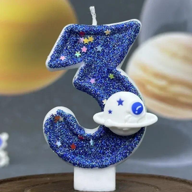 Number candle blue creative birthday cake candle,use for party and wedding decoration mother’s day graduatio