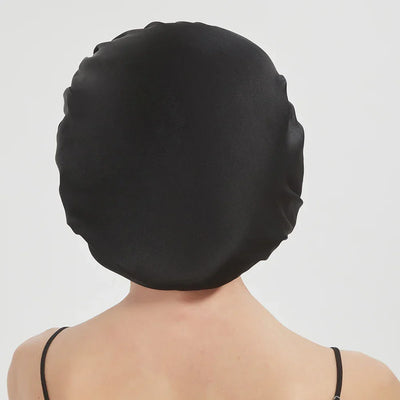 100% Real Mulberry Silk Bonnet for Sleeping Women Large Hair Care Bonnet for Long Curly Hair with Soft Elastic Band