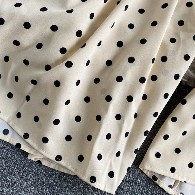 V Neck Sexy Dolman Sleeves Waist Slim Polka Dot Print Jumpsuit Women Wide Leg Trousers Jumpsuit