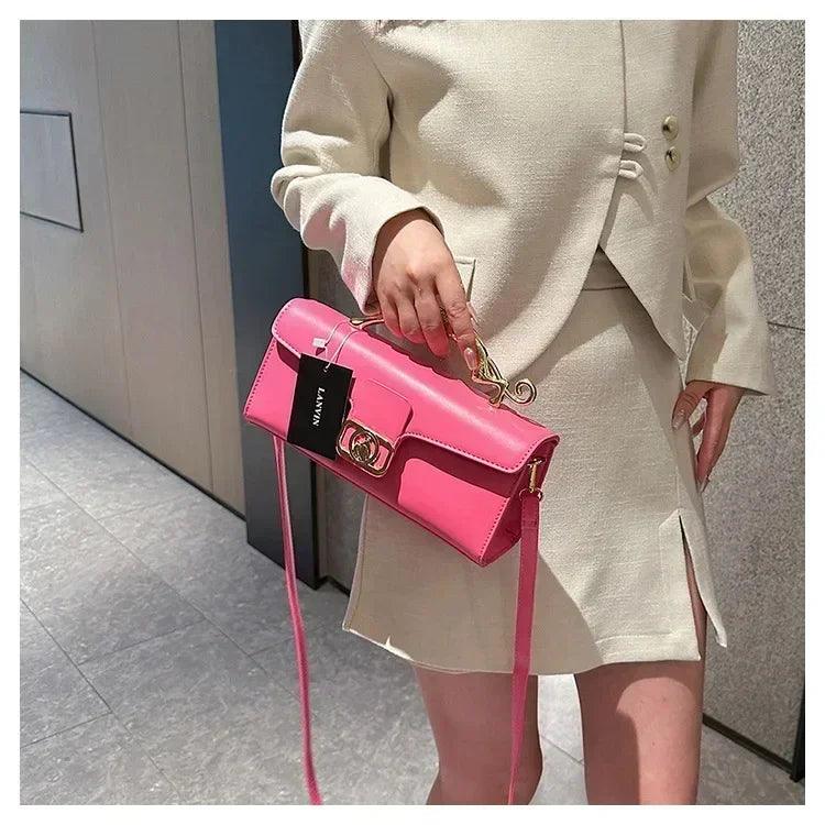 Women’s handbag new bags for women metal handle leather famous brand designer crossbody fashion trend shoulder bag