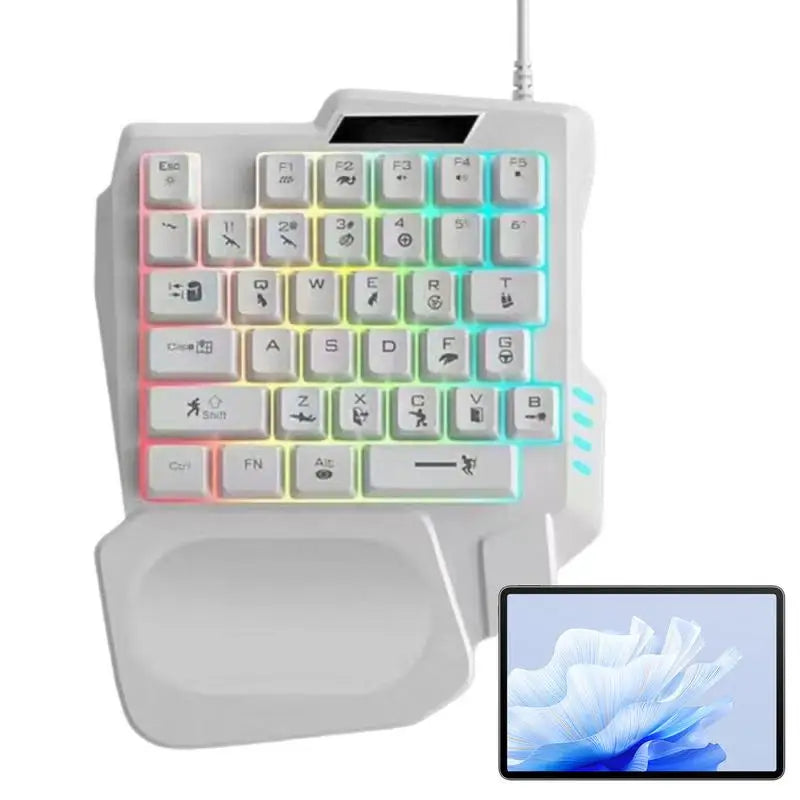 35 key Gaming Keyboard Single Hand Usb Wired One Handedly RGB Backlight Mini Keyboard for Gamer Laptop Desktop PC
