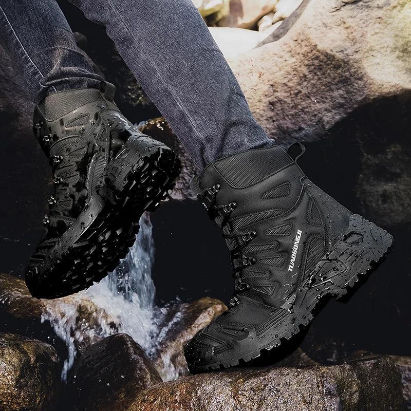 Men's Outdoor Hiking Tactical Boots Ankle Desert Boots Sports Climbing Shoes Military Work Waterproof Work Safety Hunting Shoes
