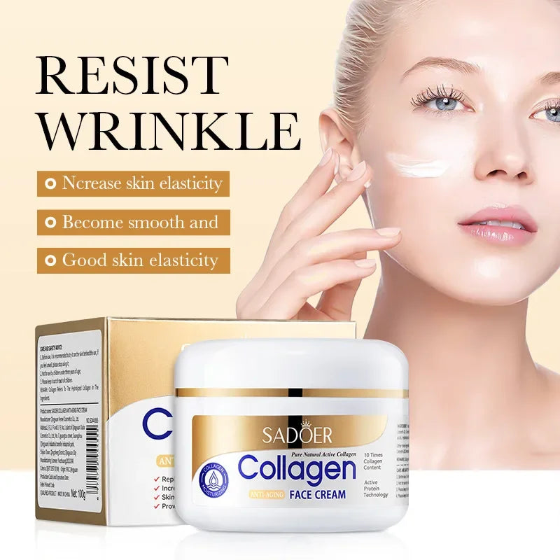 SADOER Collagen Firming Face Cream Skincare Moisturizing Hydrating Face Creams Faical Cream Beauty Face Skin Care Products