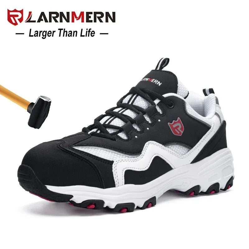 LARNMERN Men's Safety Shoes Steel Toe Work Shoe Anti-puncture Anti-smashing Construction Comfortable Lightweight Breathable Shoe