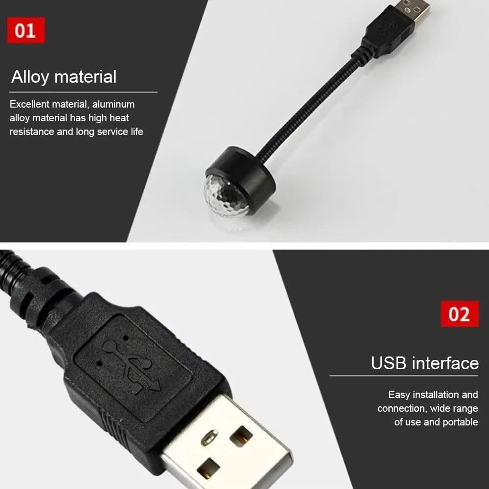 Mini LED Car Roof Star Night Light Projector Atmosphere Galaxy Lamp USB Decorative Adjustable for Auto Roof Room Ceiling Decor