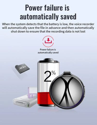 Voice Recorder Activated Recording Micro Dictaphone Digital Audio Smart Recorder MP3 Player Noise Reduction