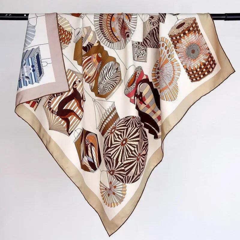 100% real silk scarf square head scarves hijab for hair wrapping 90cm
