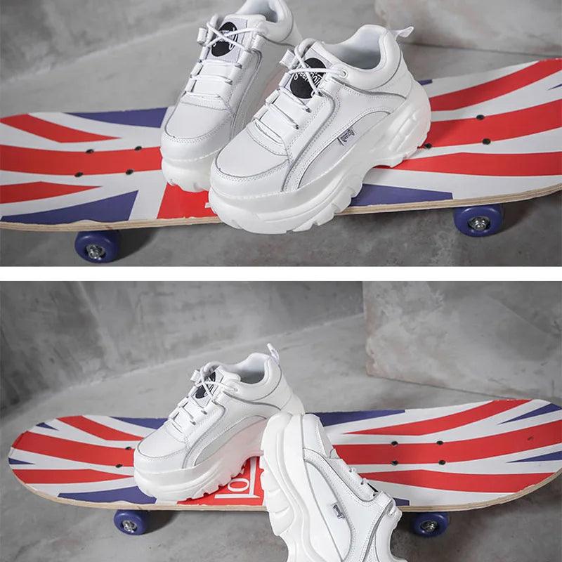 2025 designer women platform casual buffalo sneakers low-top light 6cm sole breathable shoes outdoor white tennis