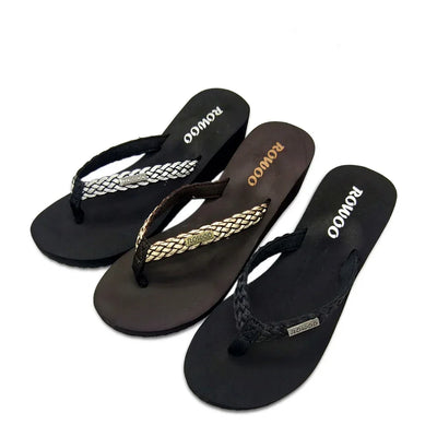 Fashion Clip Toes Flip Flops Women Wedge Sandals Summer Casual Beach Slippers Waterproof 5cm Platform Sandals Female Footwear