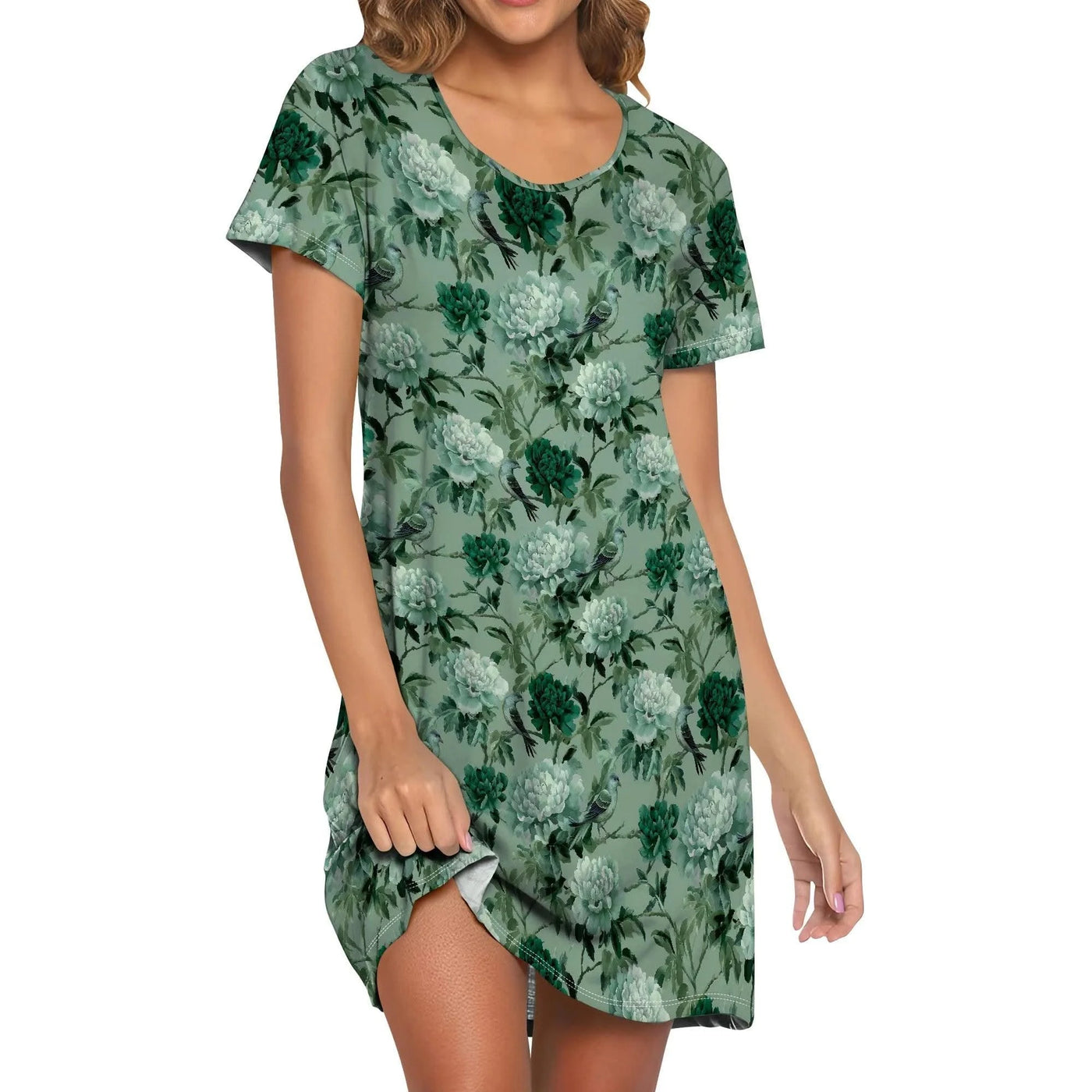 Women's Camo Print T-Shirt Dress Hunting Forest Graphic