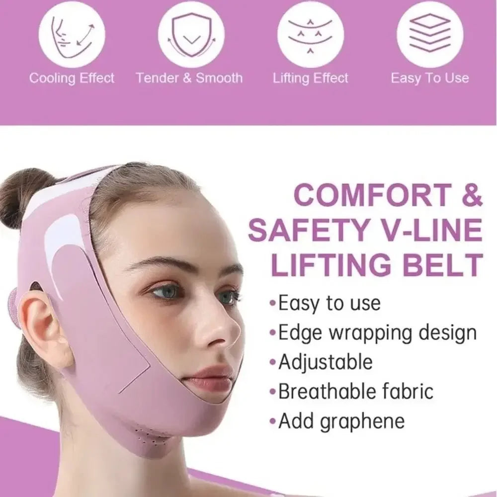 Anti Wrinkle Face Slimming Bandage Facial Massage Breathable Face Lift Up Strap Graphene Elastic Chin Cheek Lifting Belt