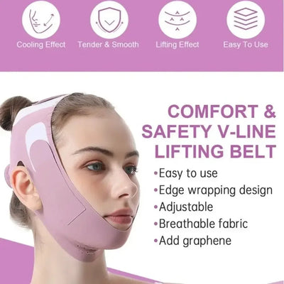 Anti Wrinkle Face Slimming Bandage Facial Massage Breathable Face Lift Up Strap Graphene Elastic Chin Cheek Lifting Belt