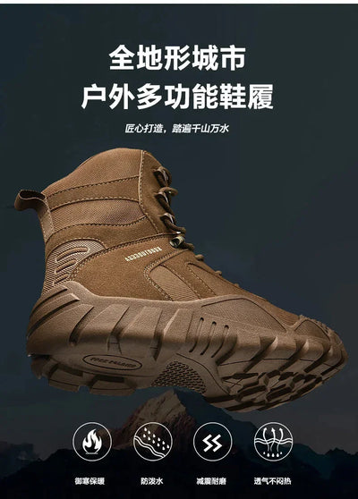 New Men Tactical Boots Lace Up Waterproof Climbing Hiking Shoes Motorcycle Training Army High Quality Hunting Unisex Desert Boot