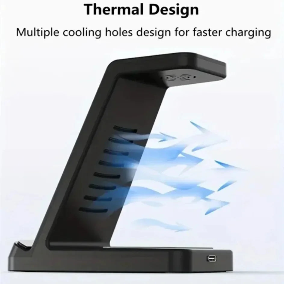 30W Wireless Charger Stand 3 in 1 Fast Charging Station for iPhone 16 15 14 13 12 iWatch 10/9/8/7/6/5/4/3 Airpods 4/3/2/Pro