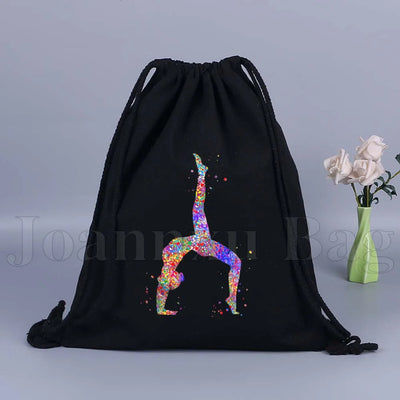 Tumbling Gymnastics Girl Gymnast Women Rhythmic Balance Beam Aerial Yoga Drawstring Backpack Sackpack String Bag String Bags