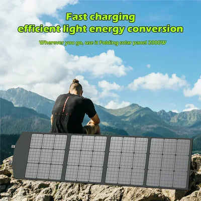 Flexible, Foldable, High Efficiency Solar Panel, Travel & Phone & Boat, Portable 12V 2000w 1500w 1000w 500w Solar Panel Kit